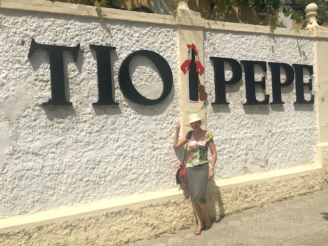 Ready to start the visit at Bodegas Tío Pepe!