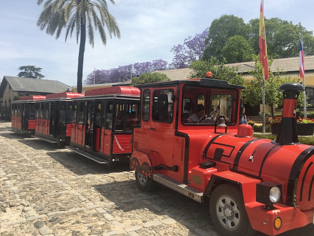 Taking the train to tour Bodegas Tío Pepe