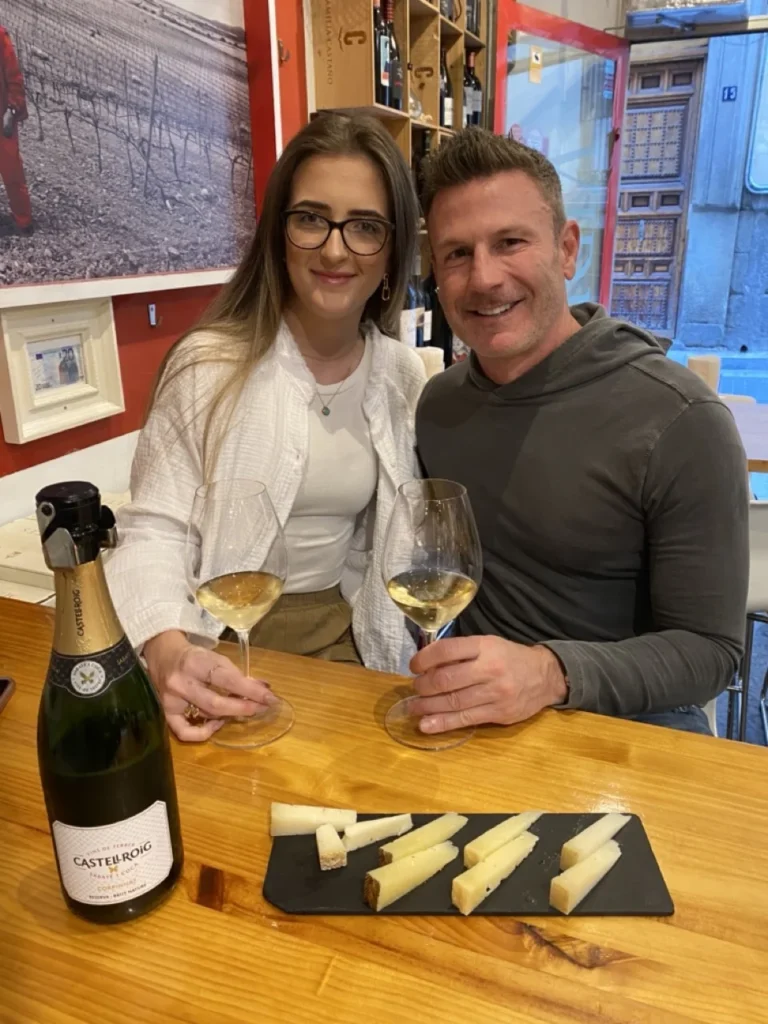 cheese tapas and wine tour in Madrid for couple colorful wines