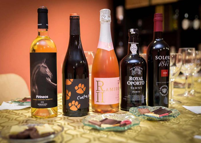 wine and chocolate pairing colorful wines