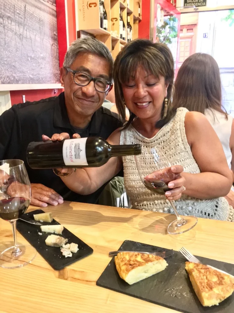 wine and tapas tour in Madrid colorful wines
